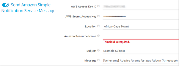 Send Amazon Simple Notification Service Message