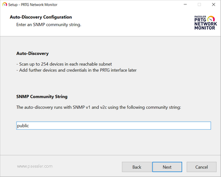 Setup Dialog: Auto-Discovery Configuration