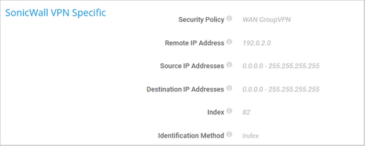 SonicWall VPN Specific