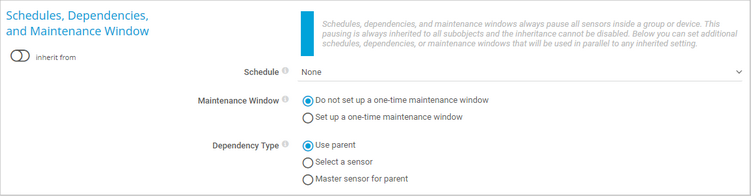 Schedules, Dependencies, and Maintenance Window